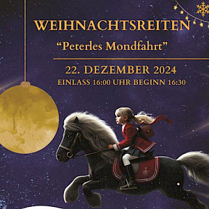 Countdown gestartet: Peterles Mondfahrt - wir fliegen quasi zum Weihnachtsreiten 2024 - Dabei Sein am 4. Advent!
